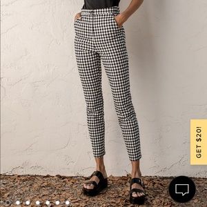 Lulus Fit Check Black and White Gingham High Waisted Trouser Pants